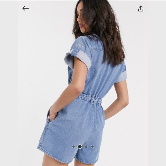ASOS Denim Romper with Zipper Detail - Picture 2 of 4